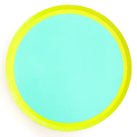 Lime and Aqua Paper Plate