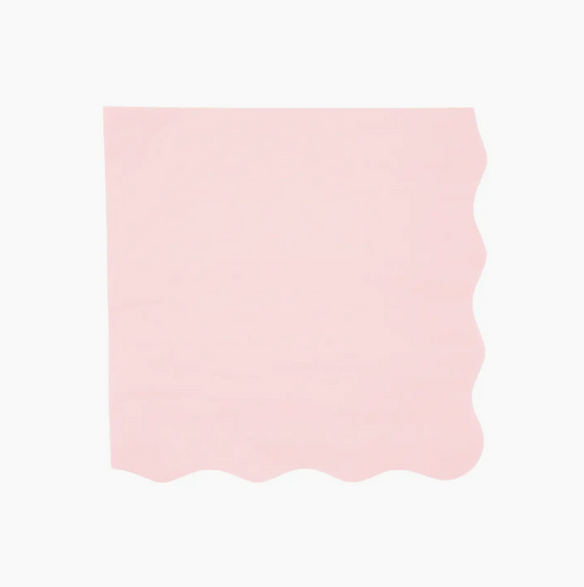 Petal Pink Blue Scalloped Napkins