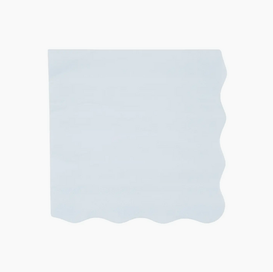 Light Blue Scalloped Napkins