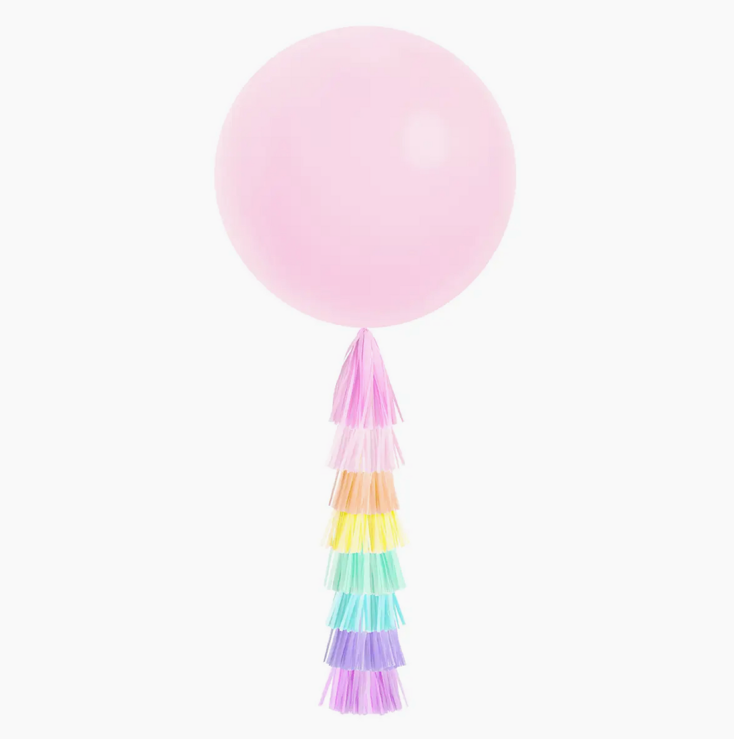 Pink Rainbow Jumbo Balloon & Tassel Tail