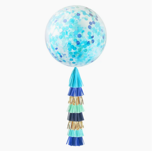 Light Blue Jumbo Balloon & Tassel Tail