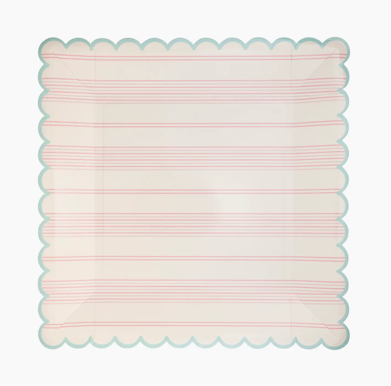 Pastel Striped Paper Plate