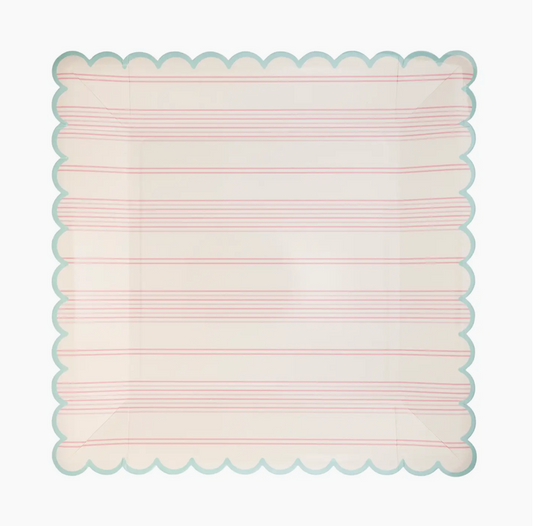 Pastel Striped Paper Plate