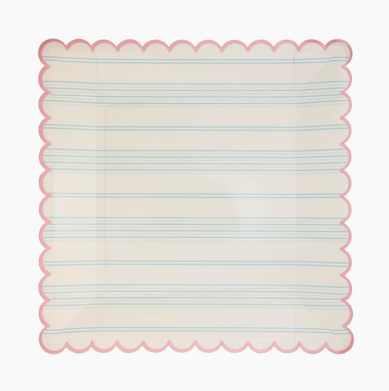 Pastel Striped Paper Plate