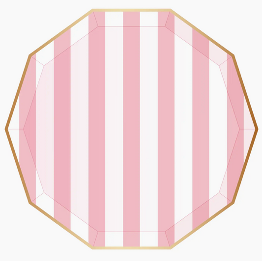 Petal Pink Signature Stripe Plates