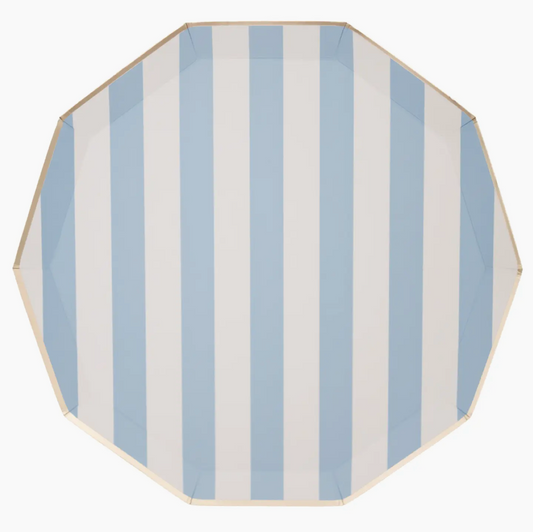 Light Blue Signature Stripe Plates