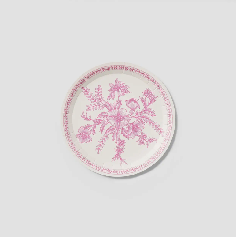 Pink Toile Small Plates