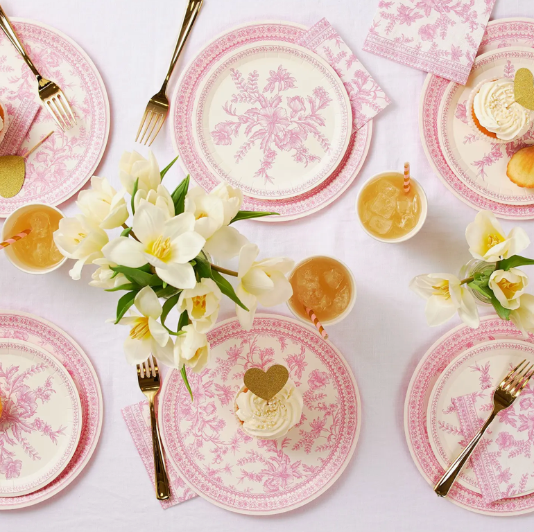 Pink Toile Small Plates