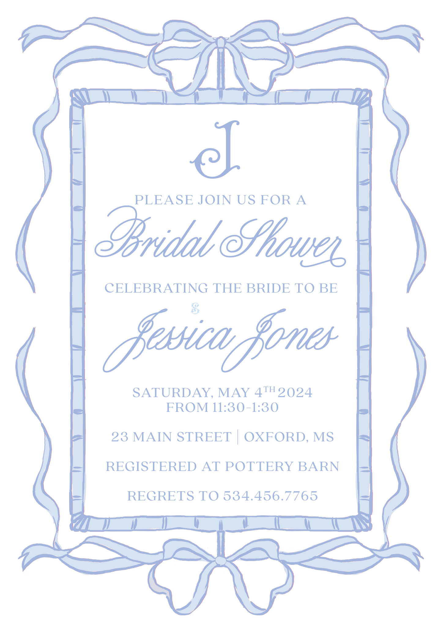 Blue Bamboo Bridal Shower