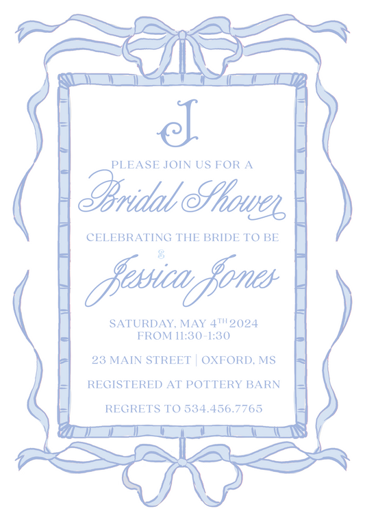 Blue Bamboo Bridal Shower