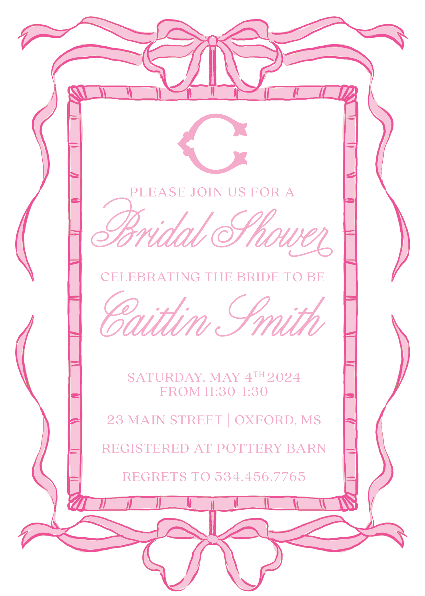 Pink Bamboo Bridal Shower