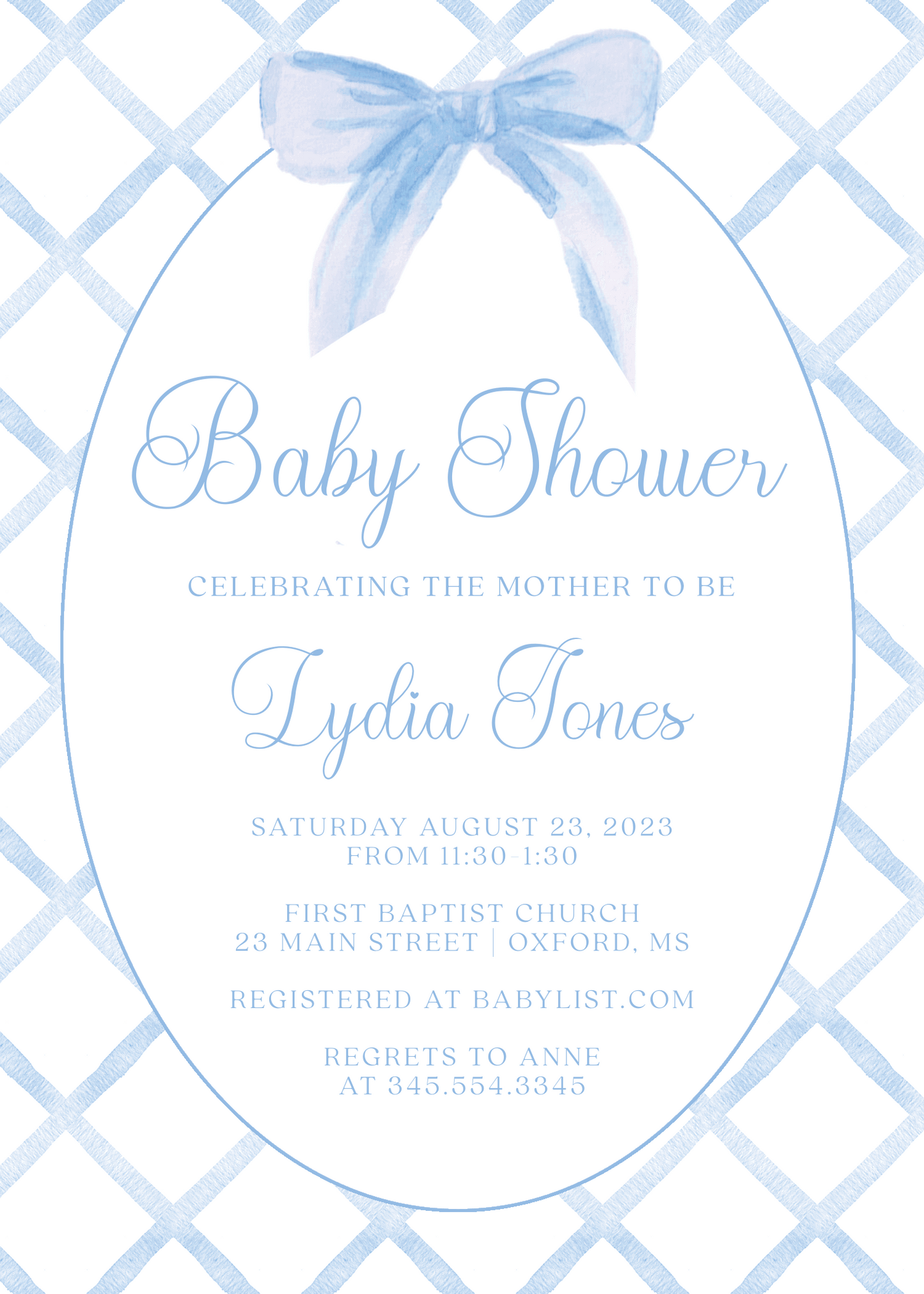 Classic Bow Baby Shower